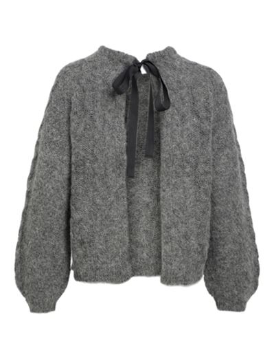 Tröjor/Koftor - Objsmilla knit pullover – Grey melange